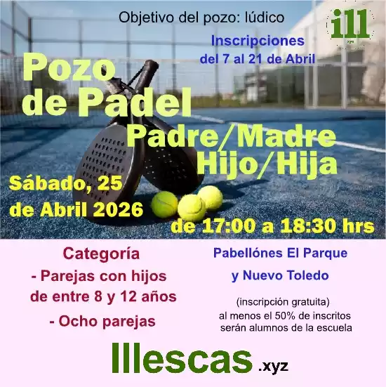Pozo de pádel padres madres e hijos en Illescas